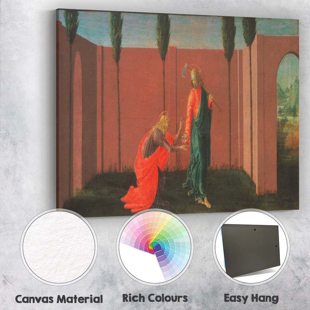 Early Renaissance Noli Me Tangere Religious Garden Scene With Christ Canvas Wall Art Print Decor Picture Ready to Hang