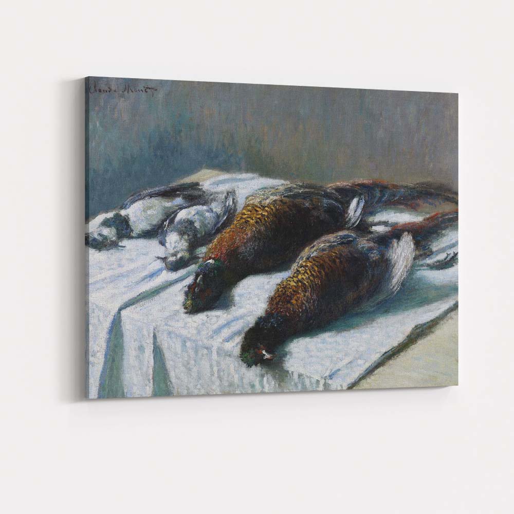 Impressionist Game Birds Still Life On White Tablecloth Canvas Wall Art Print Decor Picture Ready to Hang