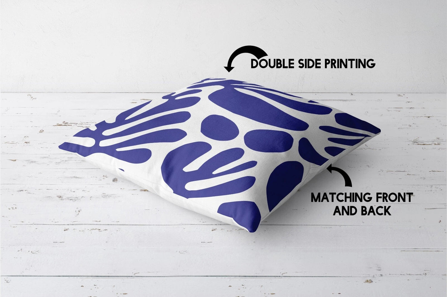 Blue Matisse Leaves Cushion