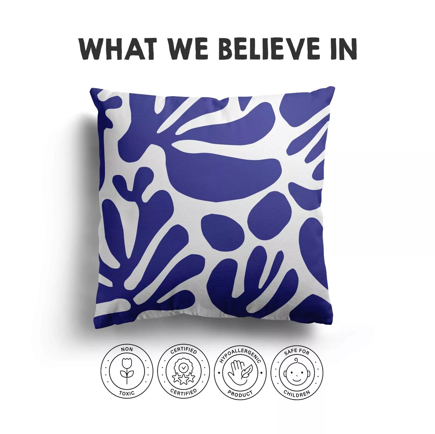 Blue Matisse Leaves Cushion