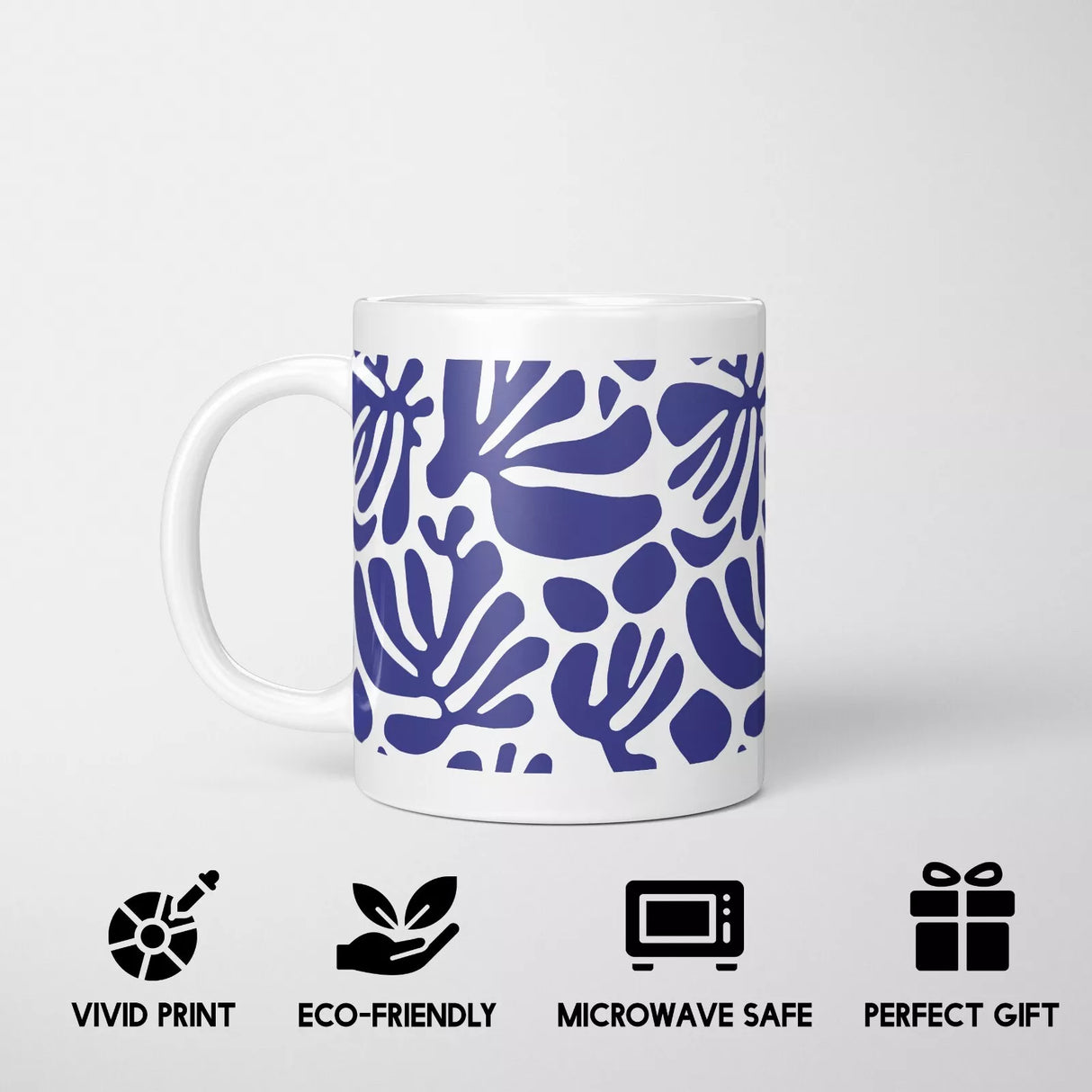 Blue Matisse Leaves Mug