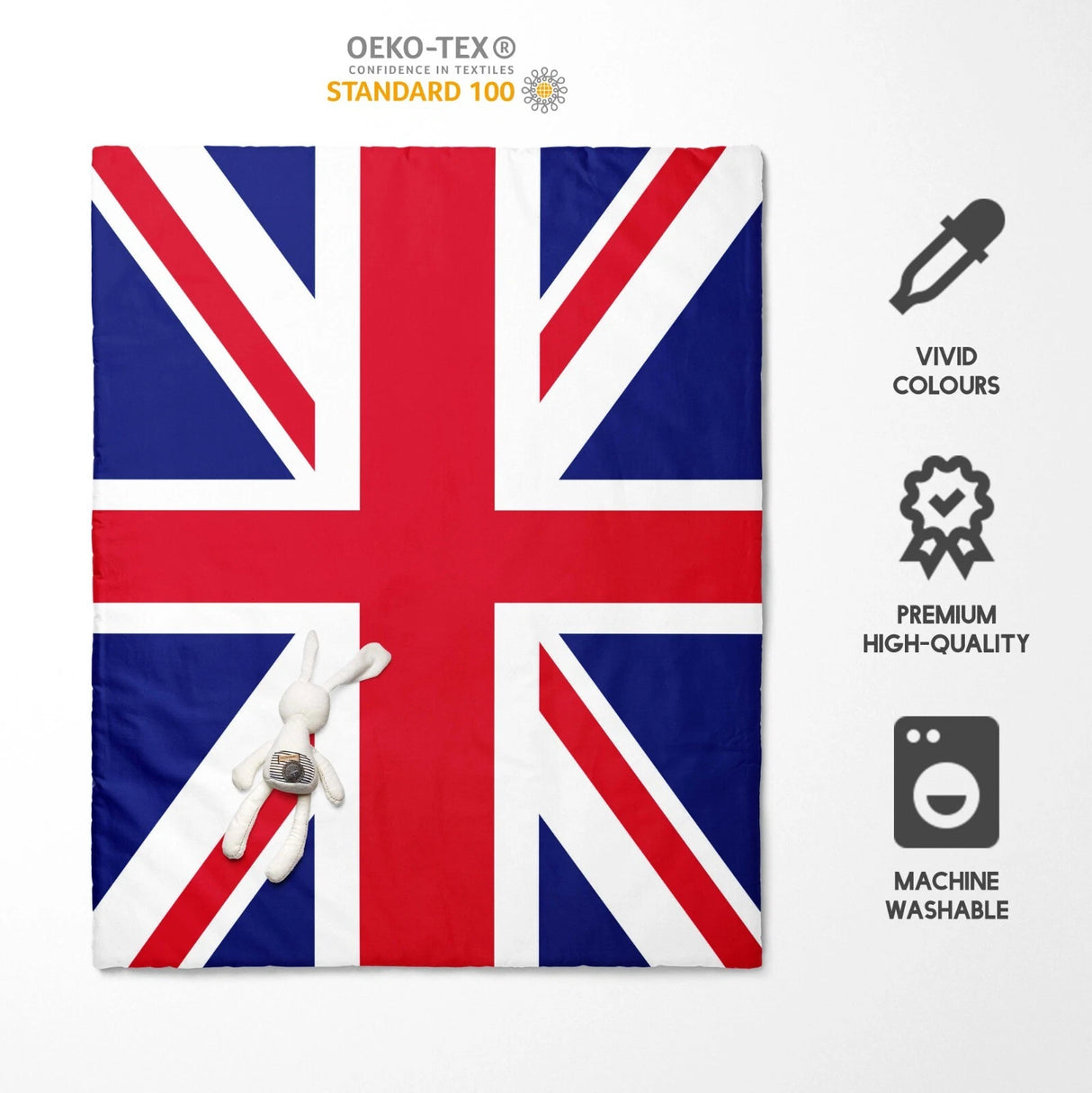 Union Jack UK Flag Cot Bedding Set