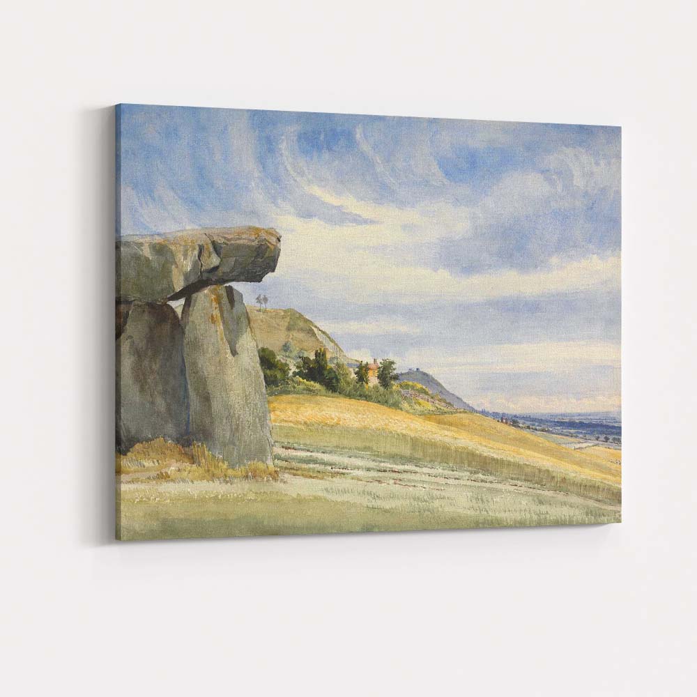 Rural Hillside Standing Stone Watercolour Country Landscape Canvas Wall Art Print Decor Picture Ready to Hang