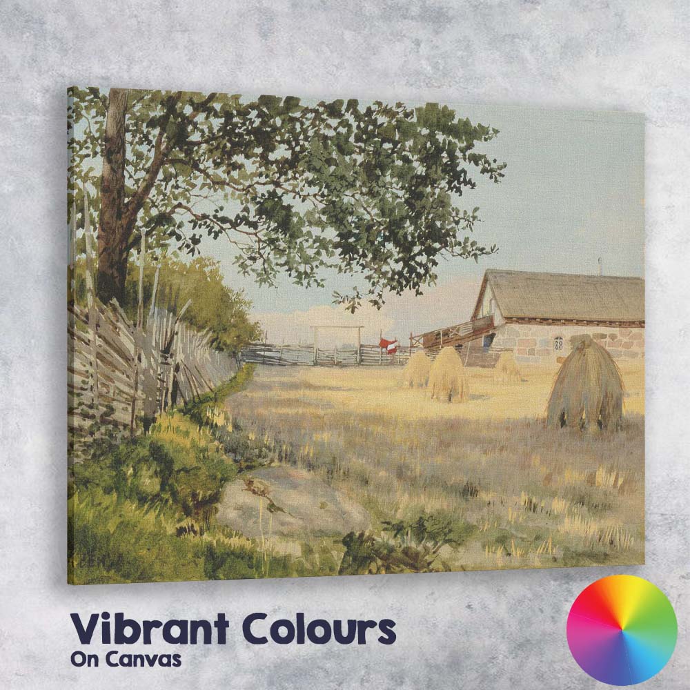 Mediterranean Hillside Villa Village Oil Painting Canvas Wall Art Print Decor Picture Ready to Hang