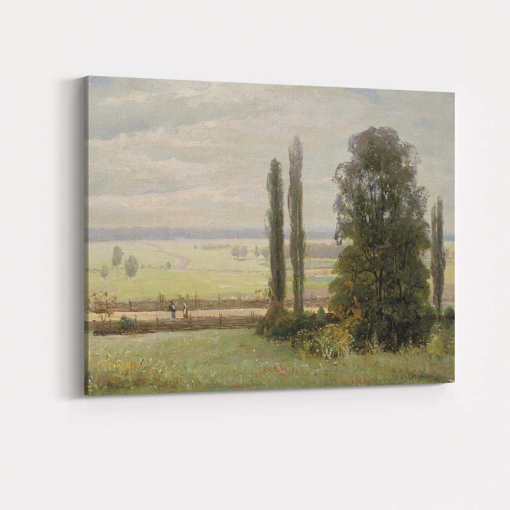 Pastoral Meadow Poplar Trees Country Landscape Canvas Wall Art Print Decor Picture Ready to Hang