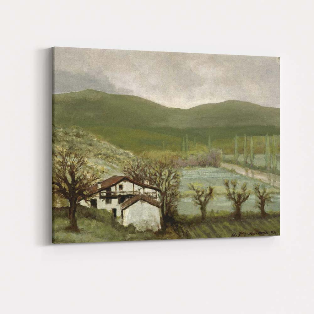 Tranquil Valley Farmhouse Spring Countryside Landscape Canvas Wall Art Print Decor Picture Ready to Hang