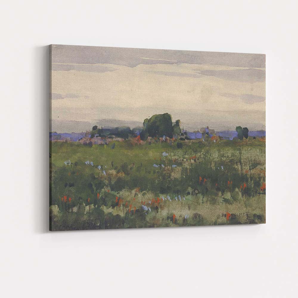 Wildflower Meadow Horizon Watercolour Countryside Landscape Canvas Wall Art Print Decor Picture Ready to Hang