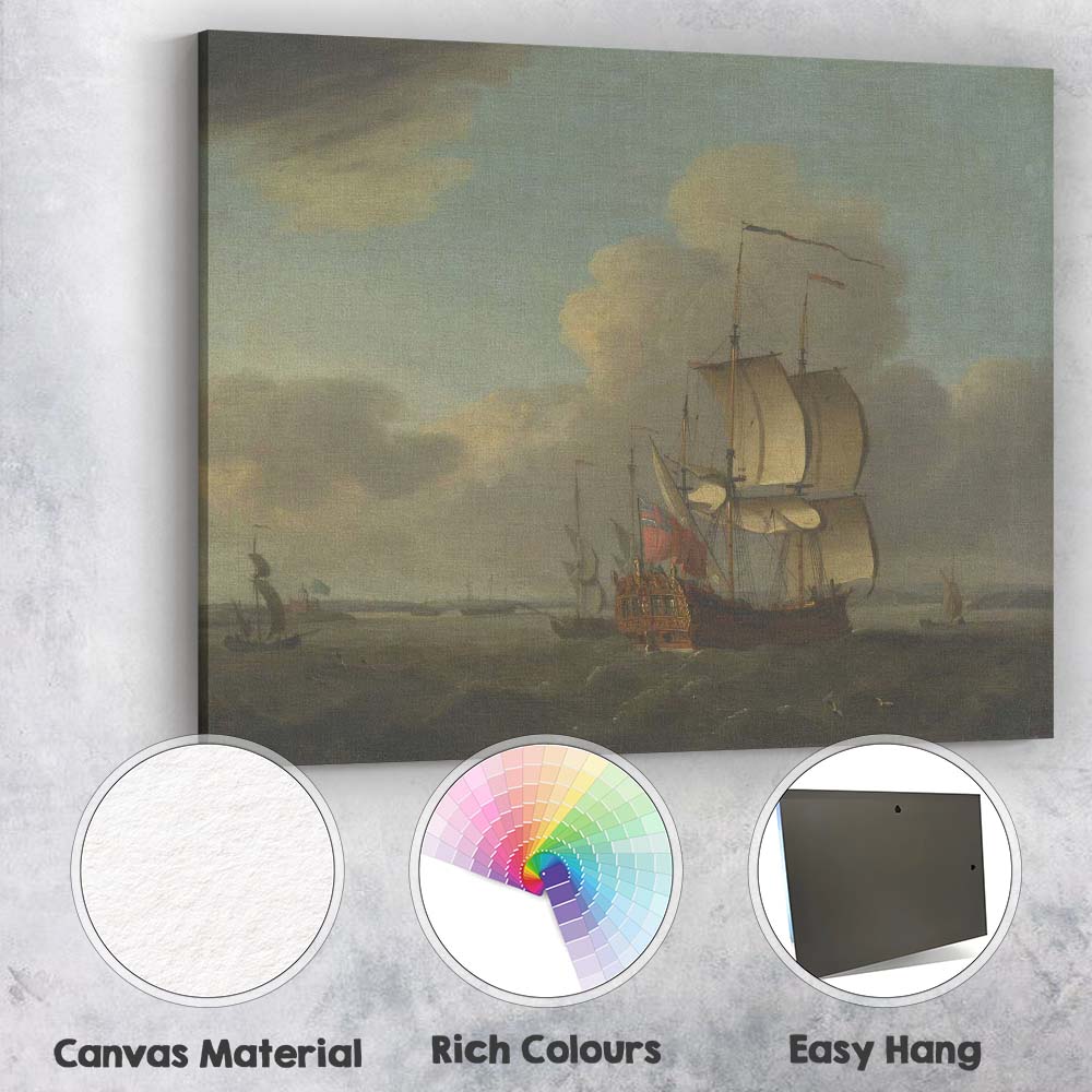 Historic Sailing Ship Maritime Harbour Oil Painting Canvas Wall Art Print Decor Picture Ready to Hang