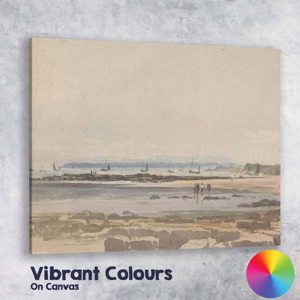 Coastal Estuary Harbour Boats Watercolour Shoreline Landscape Canvas Wall Art Print Decor Picture Ready to Hang