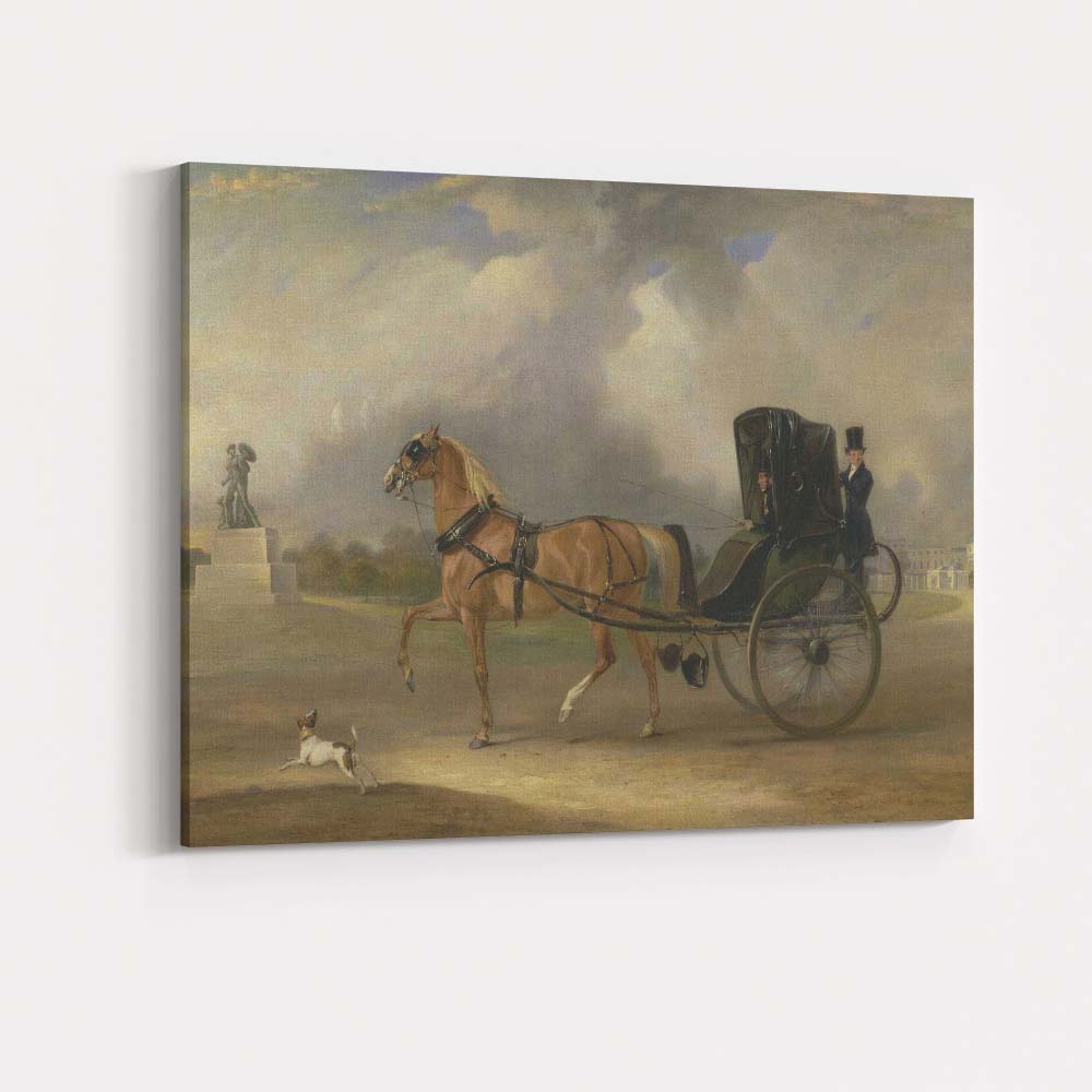 Elegant Horse Drawn Carriage Regency Portrait Scene Painting Canvas Wall Art Print Decor Picture Ready to Hang