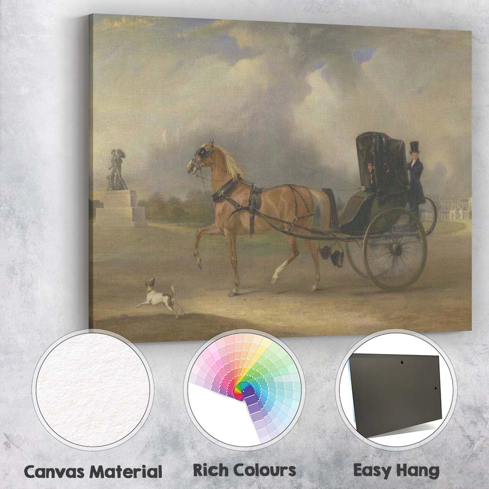 Elegant Horse Drawn Carriage Regency Portrait Scene Painting Canvas Wall Art Print Decor Picture Ready to Hang