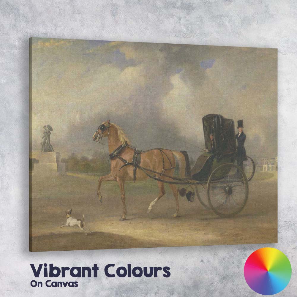 Elegant Horse Drawn Carriage Regency Portrait Scene Painting Canvas Wall Art Print Decor Picture Ready to Hang