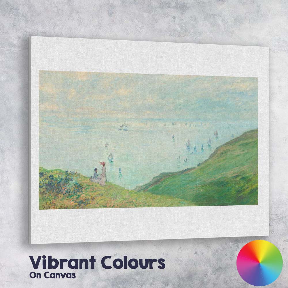 Soft Coastal Clifftop Sea View Impressionist Waterscape Canvas Wall Art Print Decor Picture Ready to Hang