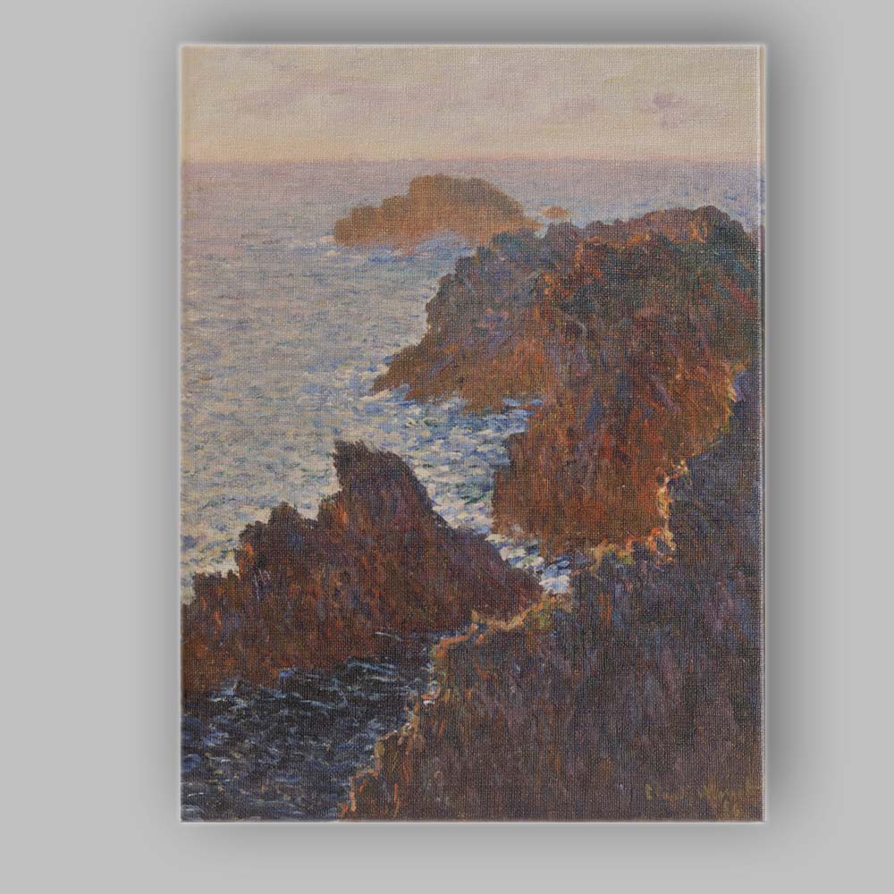 Sunlit Rocky Coastline Ocean View Impressionist Seascape Canvas Wall Art Print Decor Picture Ready to Hang