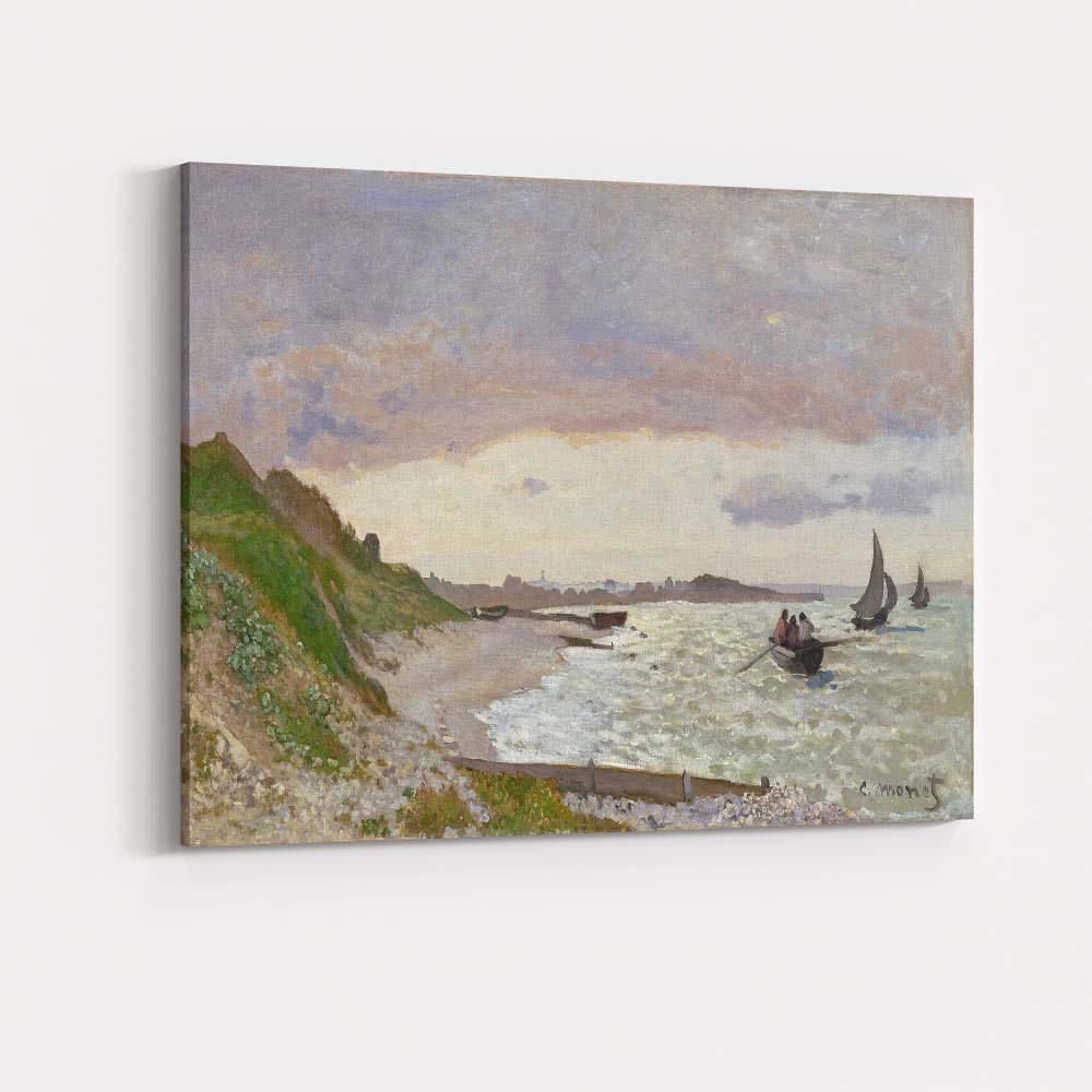 Windy Coastal Shore Fishing Boats Seaside Impressionist Canvas Wall Art Print Decor Picture Ready to Hang
