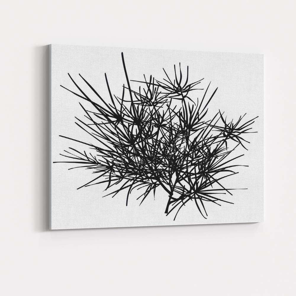 Minimalist Pine Needle Botanical Silhouette Watercolour Design Canvas Wall Art Print Decor Picture Ready to Hang