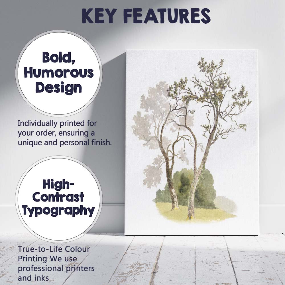 Elegant Watercolour Garden Trees Nature Landscape Canvas Wall Art Print Decor Picture Ready to Hang