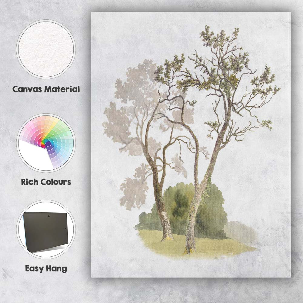 Elegant Watercolour Garden Trees Nature Landscape Canvas Wall Art Print Decor Picture Ready to Hang