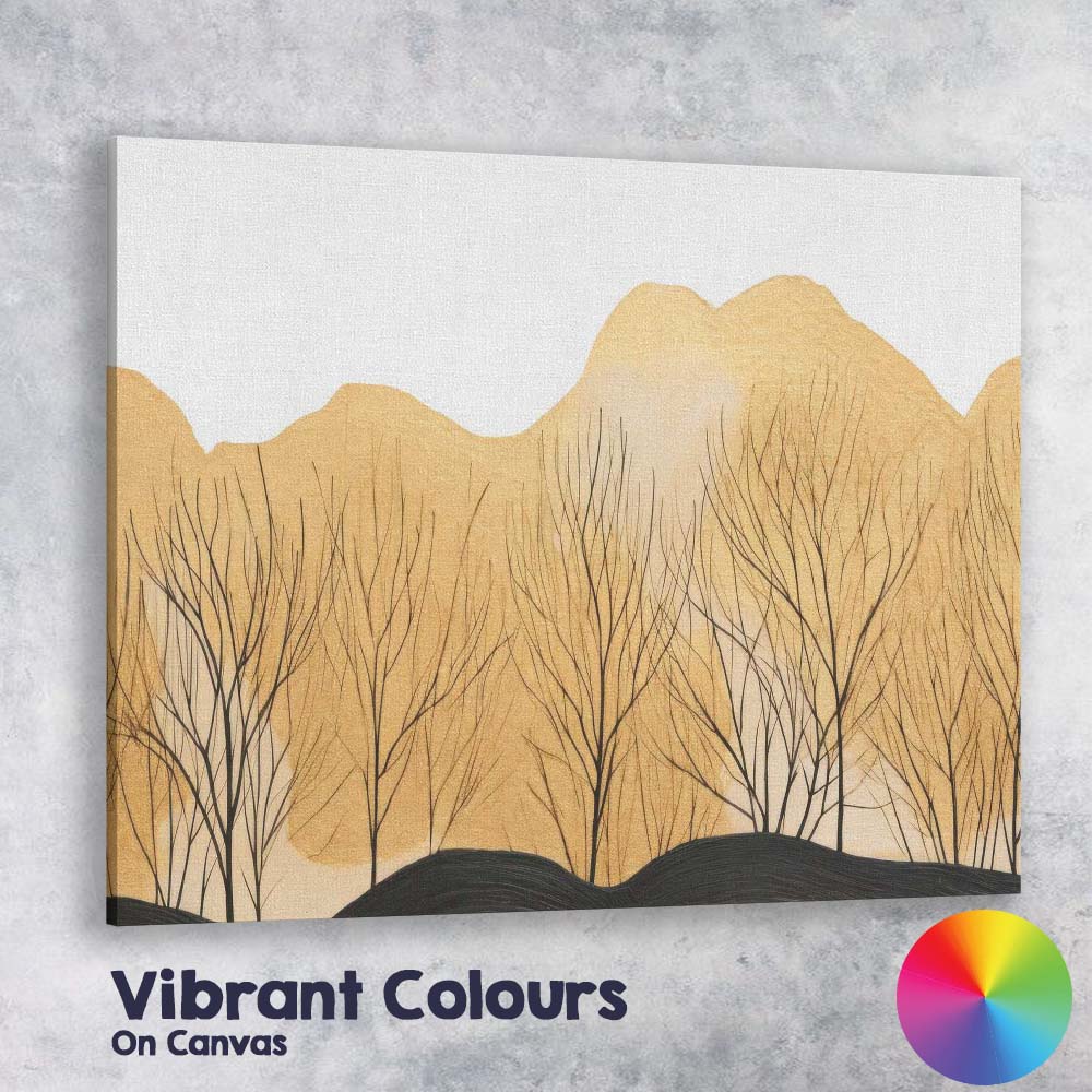 Minimalist Winter Woodland Bare Trees Scenic Landscape Canvas Wall Art Print Decor Picture Ready to Hang