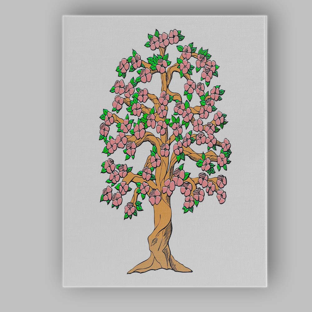 Pink Blossom Tree Decorative Floral Botanical Illustration Canvas Wall Art Print Decor Picture Ready to Hang