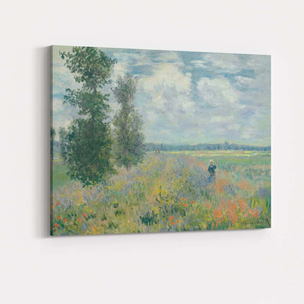 Impressionist Wildflower Meadow Landscape Claude Monet Style Canvas Wall Art Print Decor Picture Ready to Hang