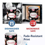 Personalized Custom Name Cute Kawaii Desserts Candy Cakes and Sweet Treat Characters Seamless 11oz Ceramic Coffee Tea Mug White Large Handle