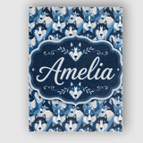 Personalised Name Modern Geometric Husky Custom  Unique Gift Idea Elegant Feature Canvas Wall Art Print Decor Picture Ready to Hang