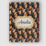 Personalised Name Fluffy Orange Kittens Custom  Modern Room Accent Elegant Feature Canvas Wall Art Print Decor Picture Ready to Hang