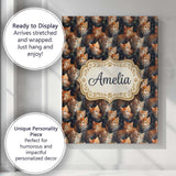 Personalised Name Fluffy Orange Kittens Custom  Modern Room Accent Elegant Feature Canvas Wall Art Print Decor Picture Ready to Hang