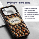 Fluffy Orange Kittens Seamless Printed Design Custom Name Protective Phone Case Mobile Cover Durable Everyday Smartphone Shock Resistant