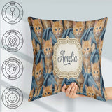 Custom Name Painterly Orange Kitten Cluster Pattern Rich Texture Square Filled Cushion Throw Pillow Sofa Bed Home Decor Zip Washable UK Made