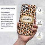 Cute Cartoon Cats Crowd Seamless Pattern Warm Custom Name Protective Phone Case Mobile Cover Durable Everyday Smartphone Shock Resistant