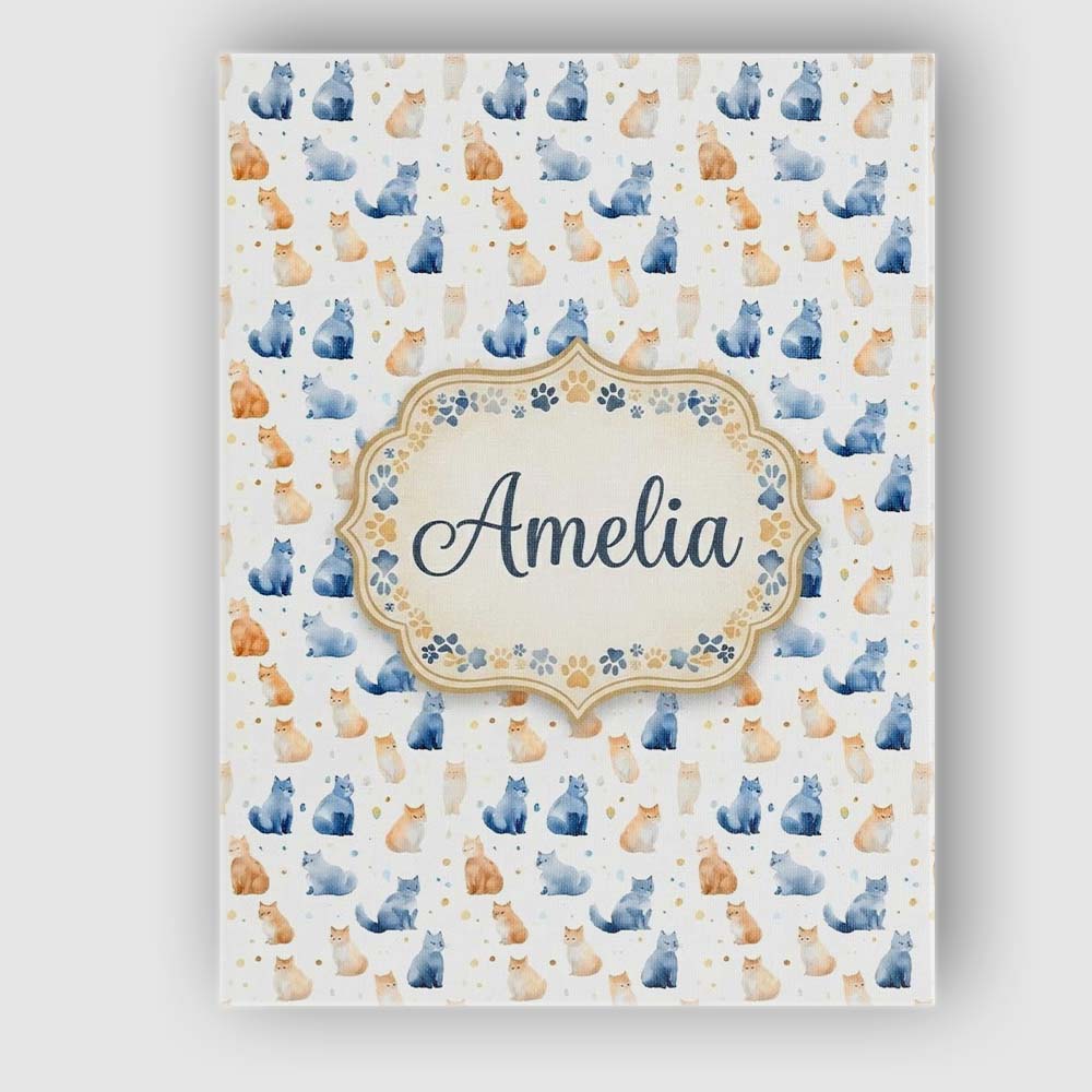 Personalised Name Soft Watercolor Blue and Custom  Unique Gift Idea Elegant Feature Canvas Wall Art Print Decor Picture Ready to Hang