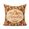 Custom Name Fluffy Cats Painterly Seamless Pattern Rich Texture Square Filled Cushion Throw Pillow Sofa Bed Home Decor Zip Washable UK Made