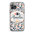 Playful Cartoon Cats with Hearts and Doodles Custom Name Protective Phone Case Mobile Cover Durable Everyday Smartphone Shock Resistant
