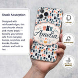 Playful Cartoon Cats with Hearts and Doodles Custom Name Protective Phone Case Mobile Cover Durable Everyday Smartphone Shock Resistant
