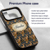 Majestic Kudu Antelope with Golden Leaves Dark Custom Name Protective Phone Case Mobile Cover Durable Everyday Smartphone Shock Resistant