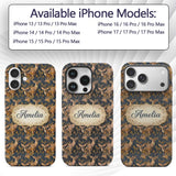 Majestic Kudu Antelope with Golden Leaves Dark Custom Name Protective Phone Case Mobile Cover Durable Everyday Smartphone Shock Resistant
