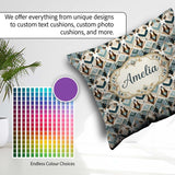 Custom Name Geometric Antelope Head Art Deco Style Seamless Name Square Filled Cushion Throw Pillow Sofa Bed Home Decor Zip Washable UK Made