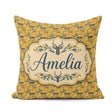 Custom Name Abstract Antelope with Flowing Waves Golden Seamless Square Filled Cushion Throw Pillow Sofa Bed Home Decor Zip Washable UK Made