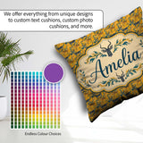Custom Name Abstract Antelope with Flowing Waves Golden Seamless Square Filled Cushion Throw Pillow Sofa Bed Home Decor Zip Washable UK Made