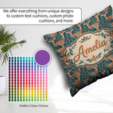 Custom Name Impala Deer in Lush Jungle Leaves Seamless Name Cute Square Filled Cushion Throw Pillow Sofa Bed Home Decor Zip Washable UK Made