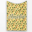 Autumn Pine Cones and Green Fir Leaves Seamless Pattern Name Cute  Personalised Custom Name Super Soft Fleece Blanket Bed Sofa Throw