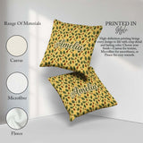 Custom Name Autumn Pine Cones and Green Fir Leaves Seamless Name Square Filled Cushion Throw Pillow Sofa Bed Home Decor Zip Washable UK Made