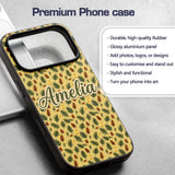 Autumn Pine Cones and Green Fir Leaves Seamless Custom Name Protective Phone Case Mobile Cover Durable Everyday Smartphone Shock Resistant
