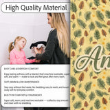 Autumn Pine Cones and Green Fir Leaves Seamless Pattern Name Cute  Personalised Custom Name Super Soft Fleece Blanket Bed Sofa Throw