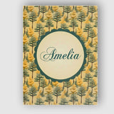 Personalised Name Golden Forest Trees Custom Modern Room Accent Creative Decorator Style Canvas Wall Art Print Decor Picture Ready to Hang