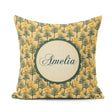 Custom Name Golden Forest Trees Repeating Woodland Seamless Name Square Filled Cushion Throw Pillow Sofa Bed Home Decor Zip Washable UK Made