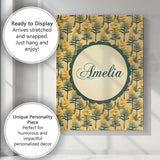 Personalised Name Golden Forest Trees Custom Modern Room Accent Creative Decorator Style Canvas Wall Art Print Decor Picture Ready to Hang