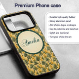 Golden Forest Trees Repeating Woodland Seamless Custom Name Protective Phone Case Mobile Cover Durable Everyday Smartphone Shock Resistant